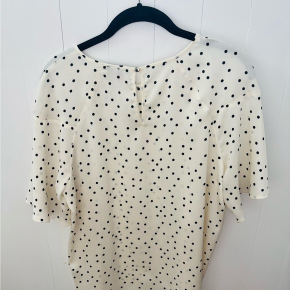 Vince Camuto Cream Blouse with Black Polka Dots - Picture 2 of 2